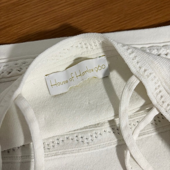 House of Harlow 1960 Cream Crochet Knit Crop Top | Boho Festival | M - Picture 3 of 6